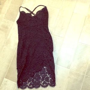 Navy blue lace minidress